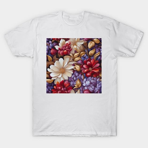 Colorful Floral Design T-Shirt by UniqueMe